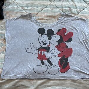 Disney Mickey and Minnie Mouse Gray womens Shirt